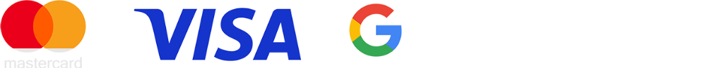 Mastercard, VISA, Google Pay, Apple Pay